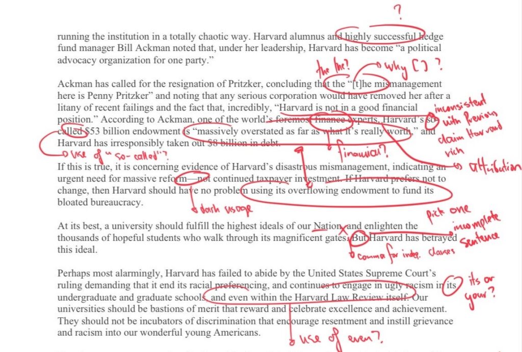 Threatening Letter with Grammatical Mistakes by McMahon to Harvard